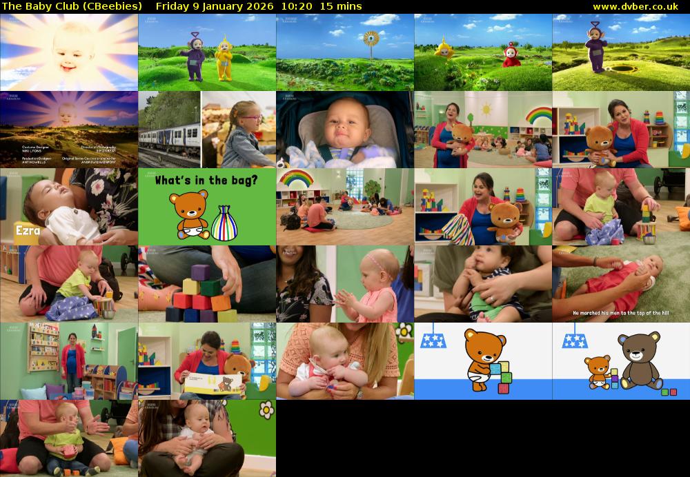 The Baby Club (CBeebies) Friday 9 January 2026 10:20 - 10:35