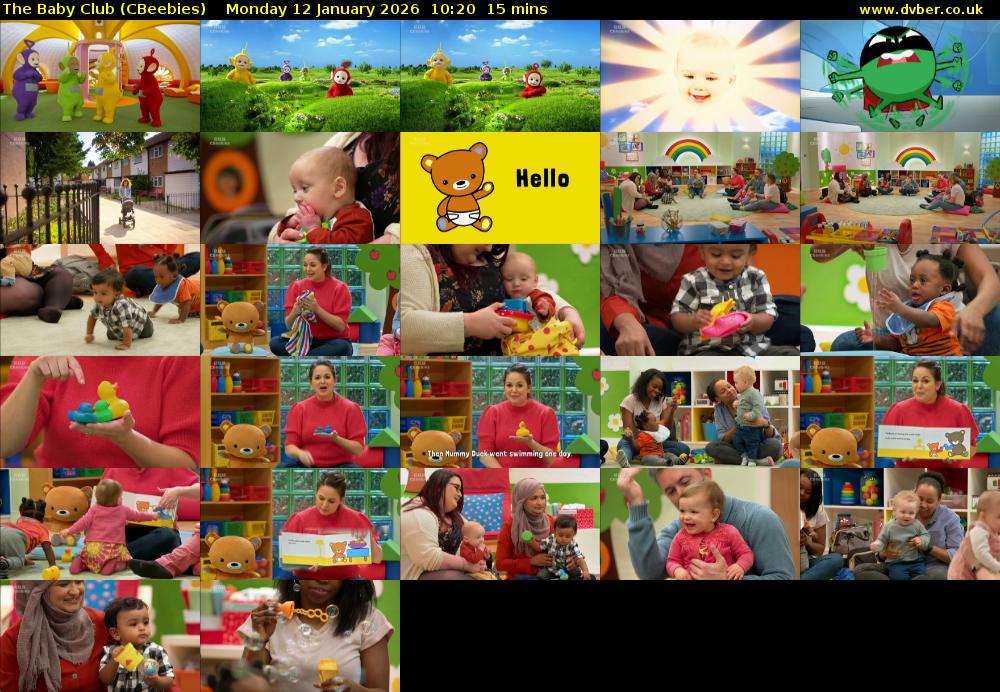 The Baby Club (CBeebies) Monday 12 January 2026 10:20 - 10:35