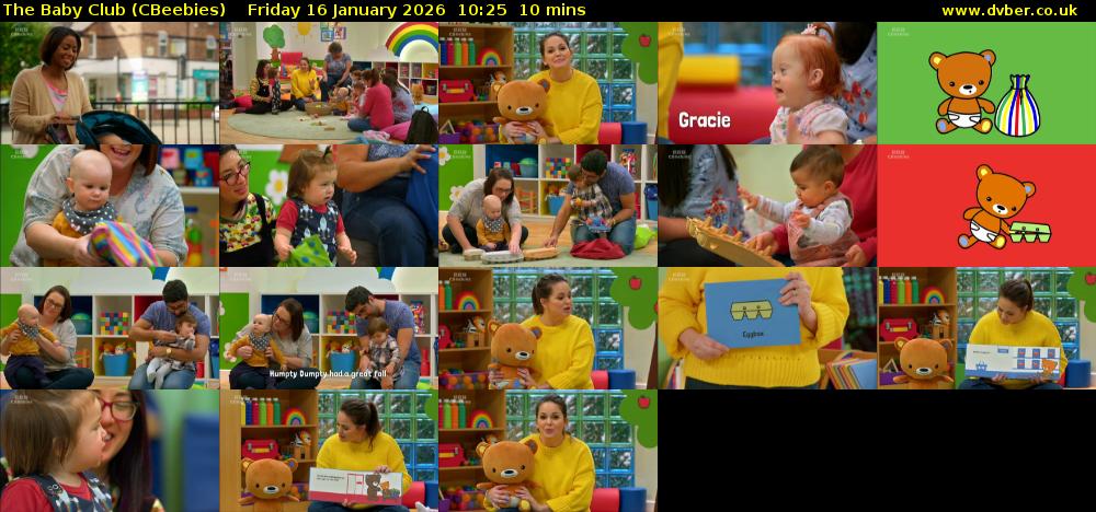 The Baby Club (CBeebies) Friday 16 January 2026 10:25 - 10:35