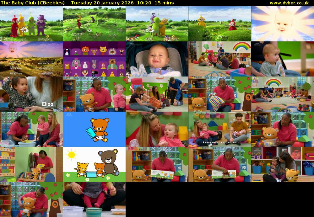 The Baby Club (CBeebies) Tuesday 20 January 2026 10:20 - 10:35