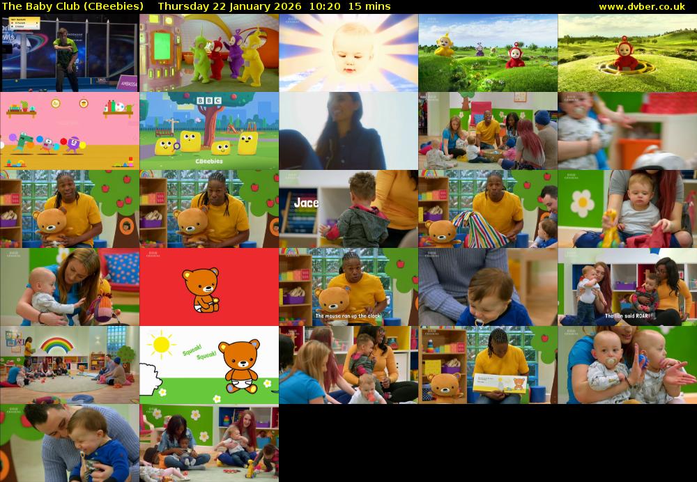 The Baby Club (CBeebies) Thursday 22 January 2026 10:20 - 10:35