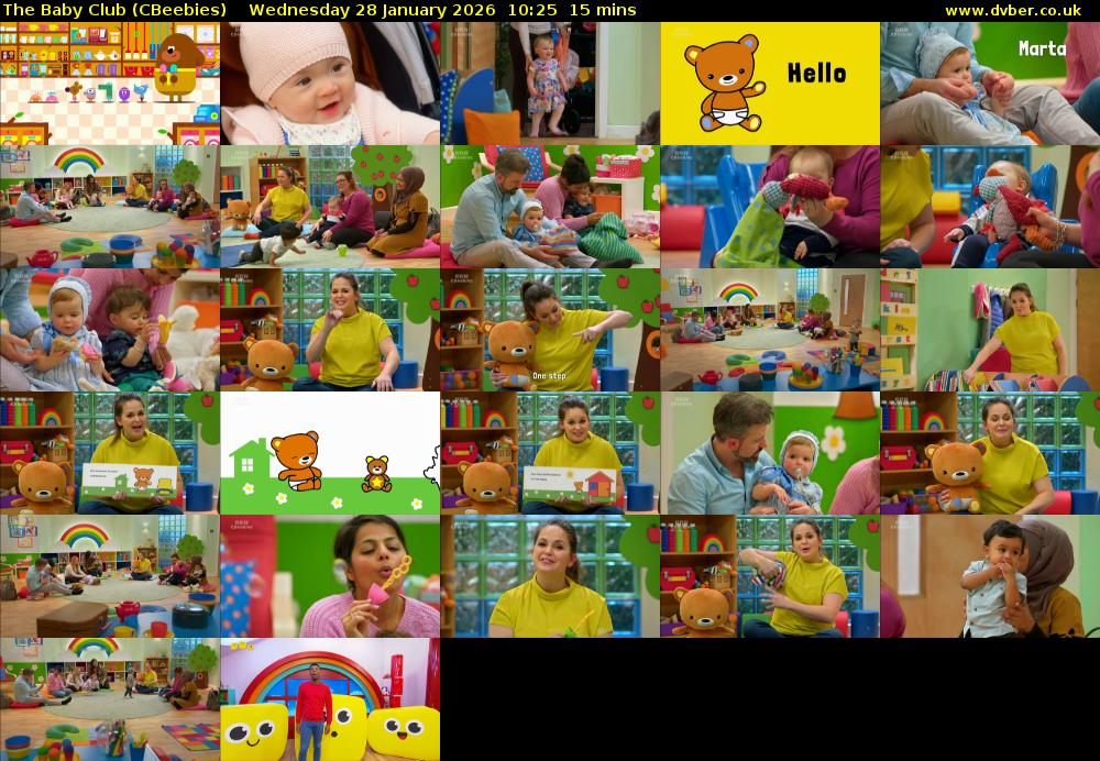 The Baby Club (CBeebies) Wednesday 28 January 2026 10:25 - 10:40