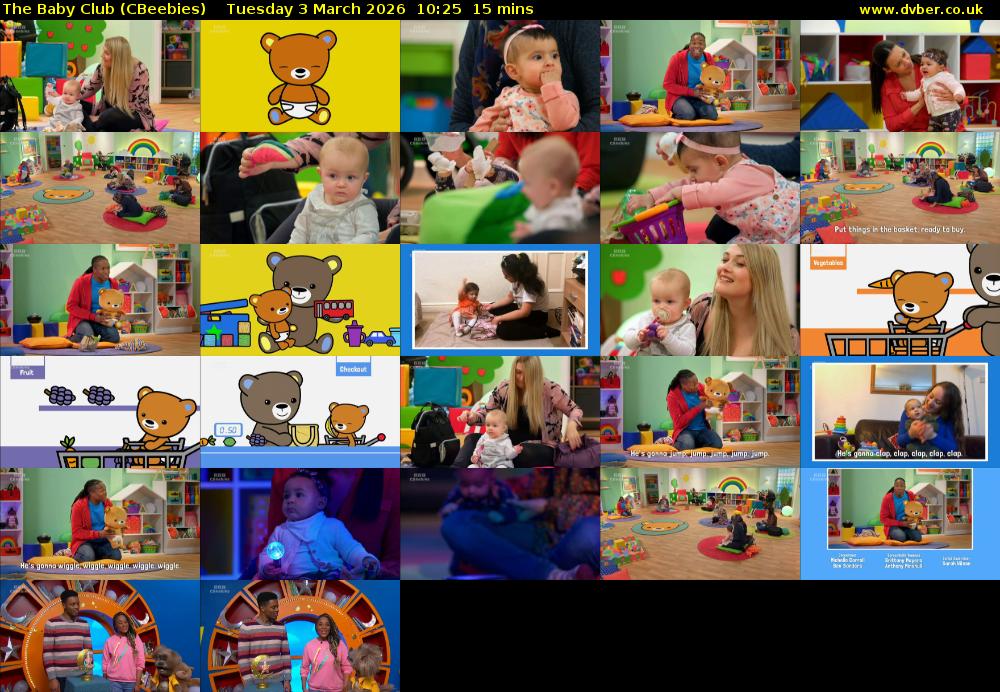 The Baby Club (CBeebies) Tuesday 3 March 2026 10:25 - 10:40