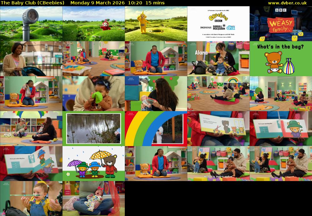 The Baby Club (CBeebies) Monday 9 March 2026 10:20 - 10:35