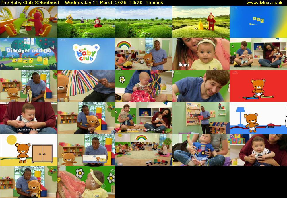 The Baby Club (CBeebies) Wednesday 11 March 2026 10:20 - 10:35