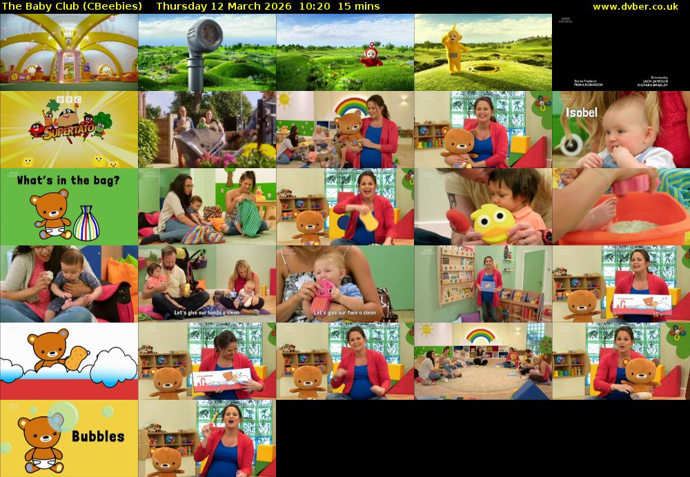The Baby Club (CBeebies) Thursday 12 March 2026 10:20 - 10:35