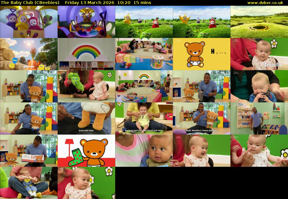 The Baby Club (CBeebies) Friday 13 March 2026 10:20 - 10:35