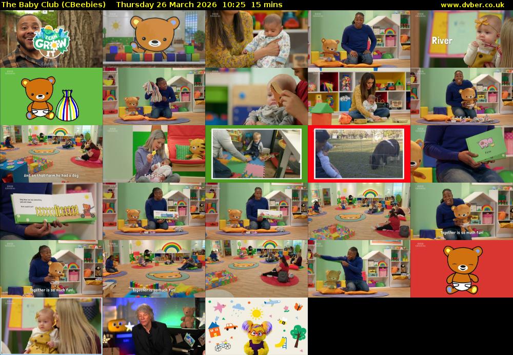 The Baby Club (CBeebies) Thursday 26 March 2026 10:25 - 10:40