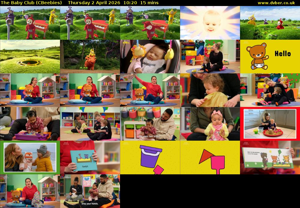 The Baby Club (CBeebies) Thursday 2 April 2026 10:20 - 10:35