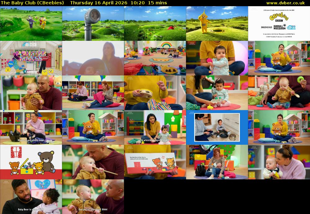 The Baby Club (CBeebies) Thursday 16 April 2026 10:20 - 10:35