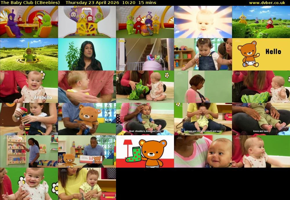 The Baby Club (CBeebies) Thursday 23 April 2026 10:20 - 10:35