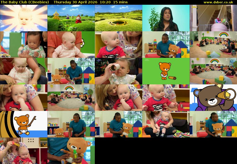The Baby Club (CBeebies) Thursday 30 April 2026 10:20 - 10:35
