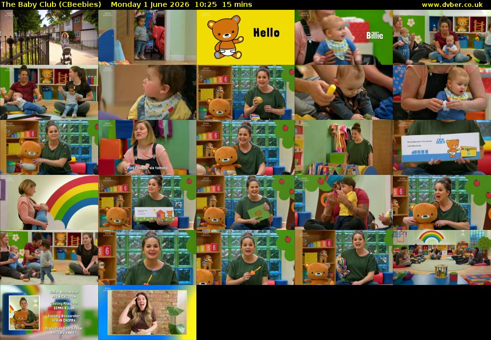 The Baby Club (CBeebies) Monday 1 June 2026 10:25 - 10:40