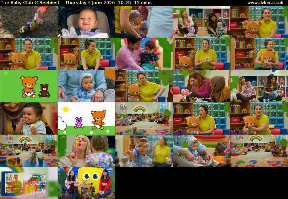 The Baby Club (CBeebies) Thursday 4 June 2026 10:25 - 10:40