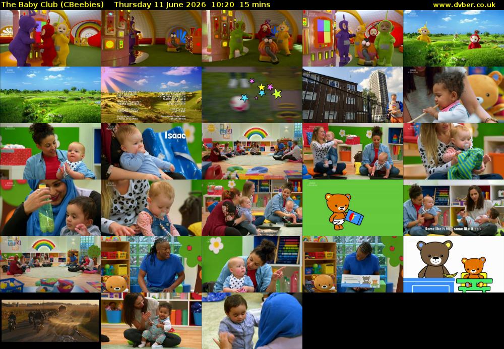 The Baby Club (CBeebies) Thursday 11 June 2026 10:20 - 10:35