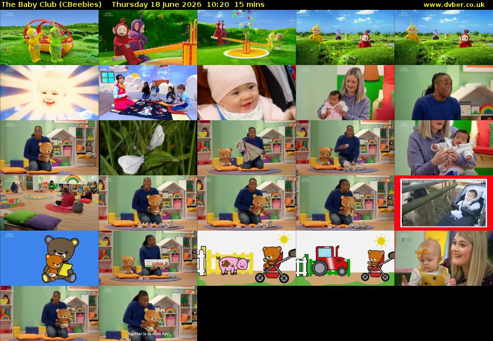 The Baby Club (CBeebies) Thursday 18 June 2026 10:20 - 10:35