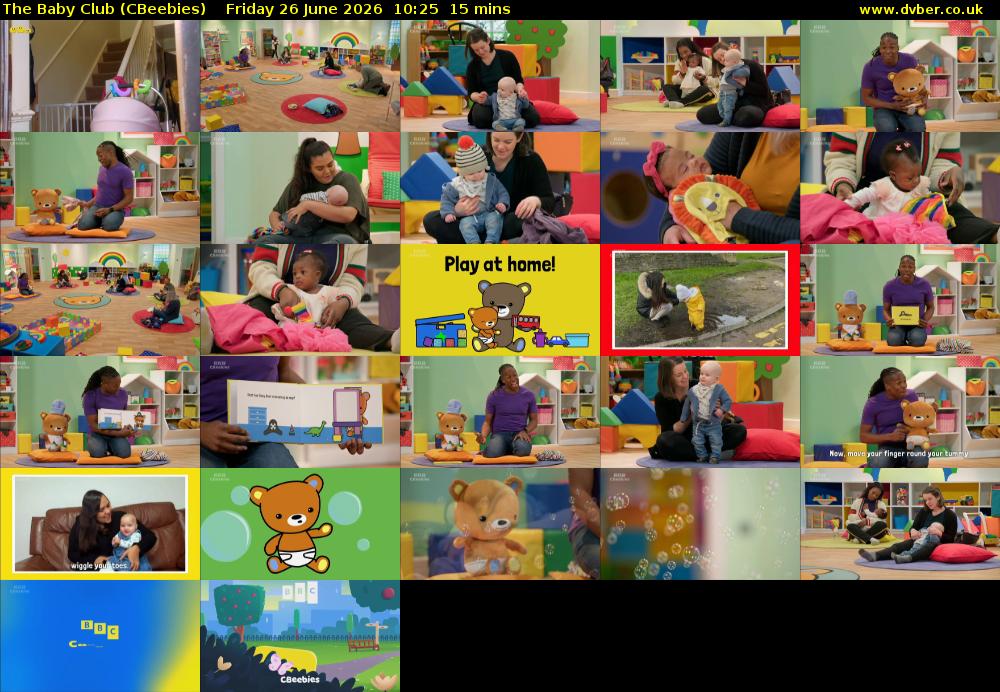 The Baby Club (CBeebies) Friday 26 June 2026 10:25 - 10:40