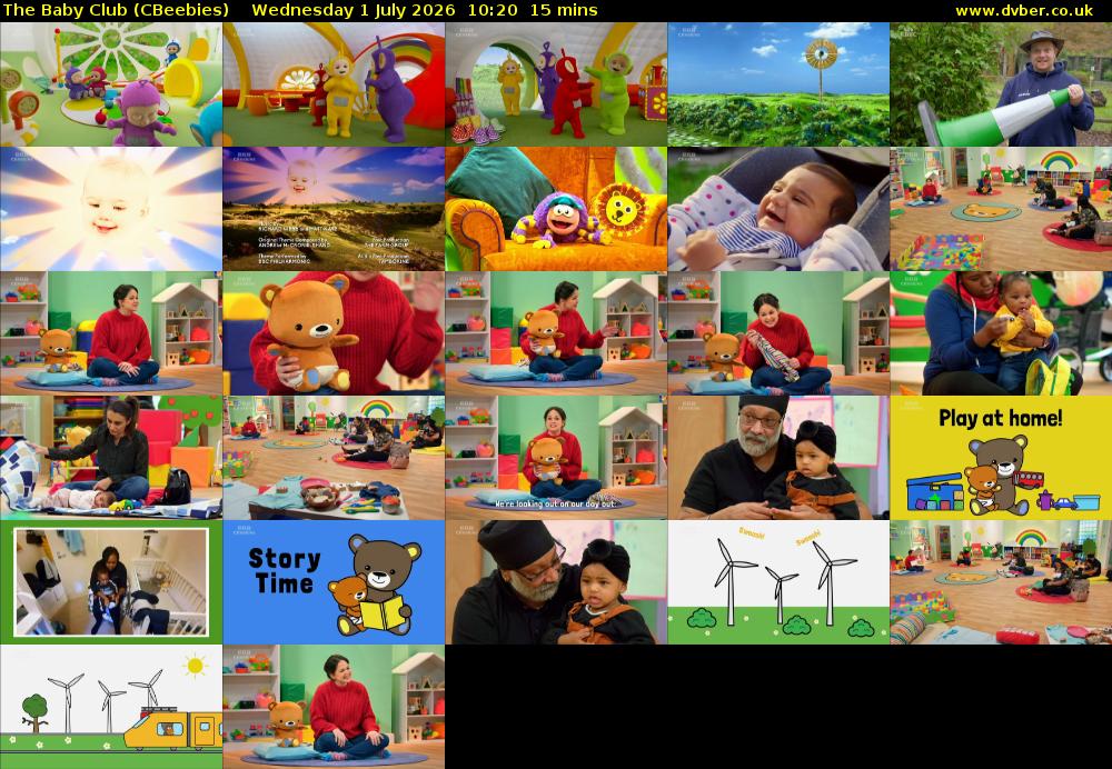The Baby Club (CBeebies) Wednesday 1 July 2026 10:20 - 10:35