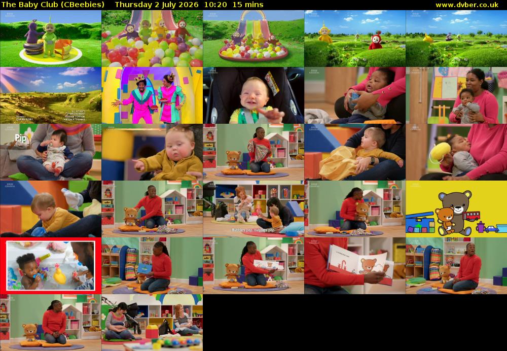 The Baby Club (CBeebies) Thursday 2 July 2026 10:20 - 10:35