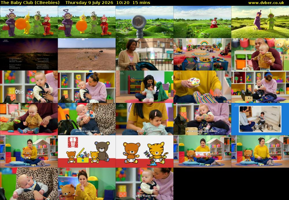 The Baby Club (CBeebies) Thursday 9 July 2026 10:20 - 10:35