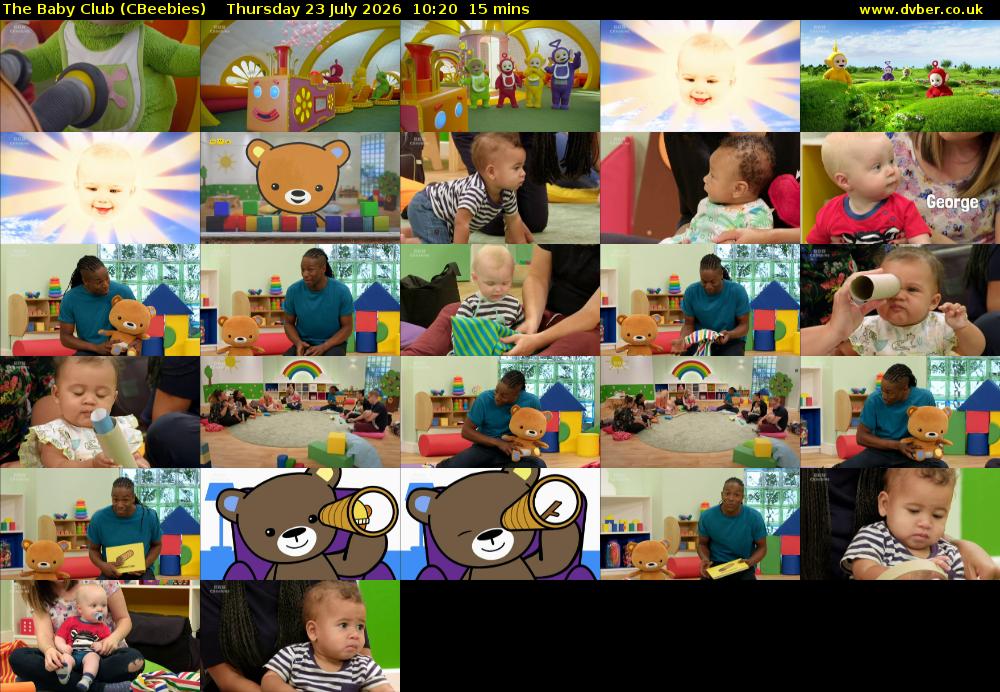 The Baby Club (CBeebies) Thursday 23 July 2026 10:20 - 10:35