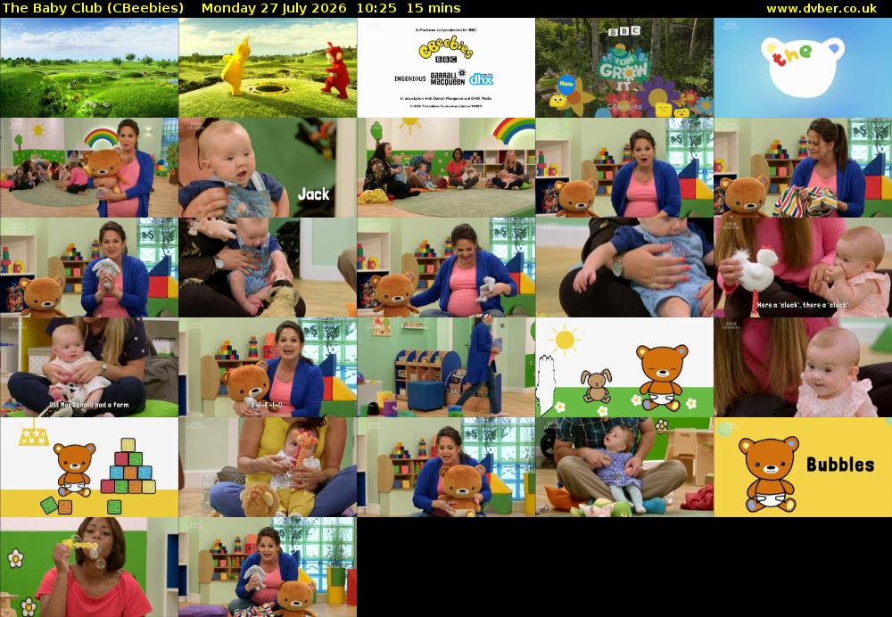 The Baby Club (CBeebies) Monday 27 July 2026 10:25 - 10:40