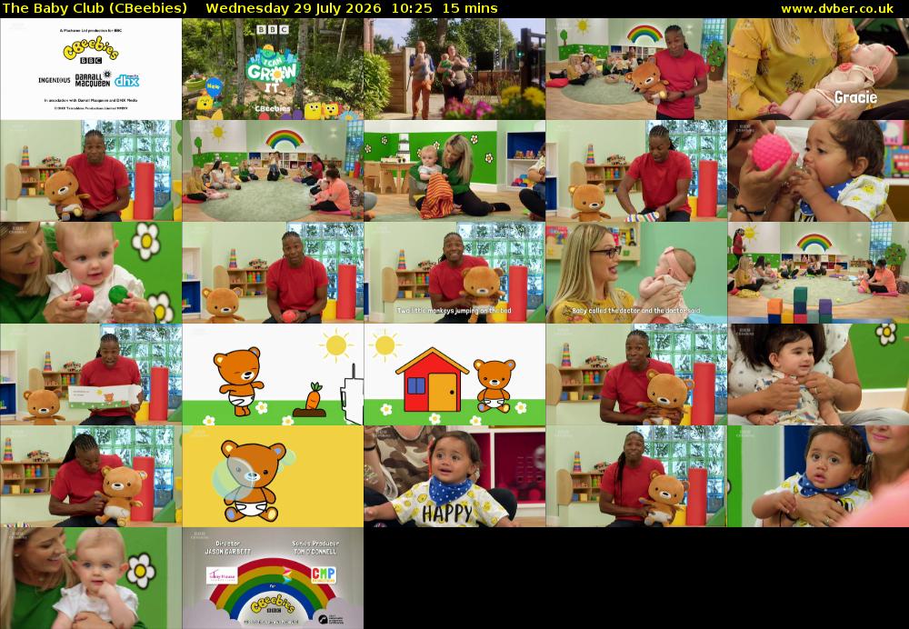 The Baby Club (CBeebies) Wednesday 29 July 2026 10:25 - 10:40