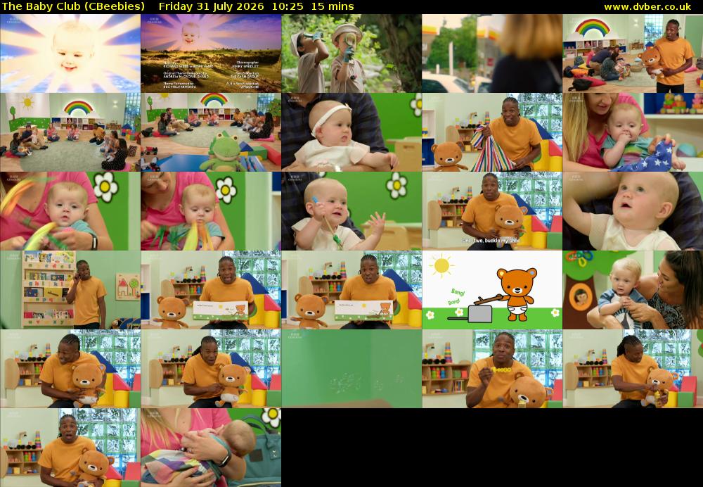 The Baby Club (CBeebies) Friday 31 July 2026 10:25 - 10:40
