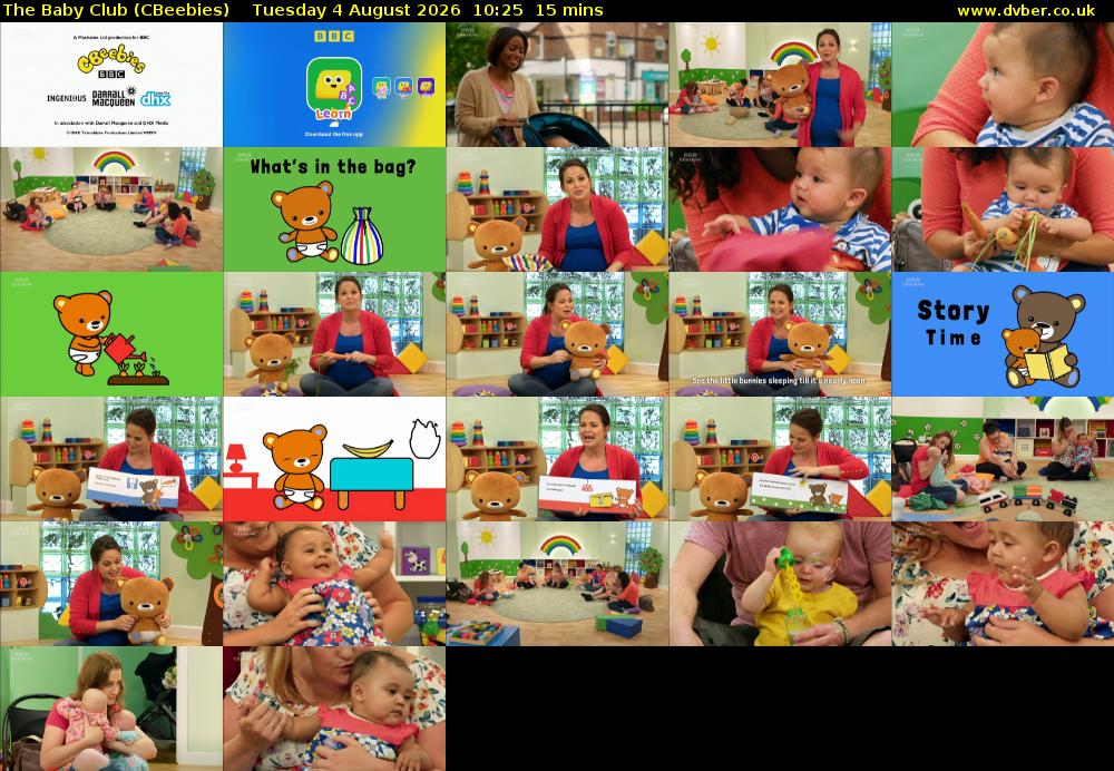 The Baby Club (CBeebies) Tuesday 4 August 2026 10:25 - 10:40