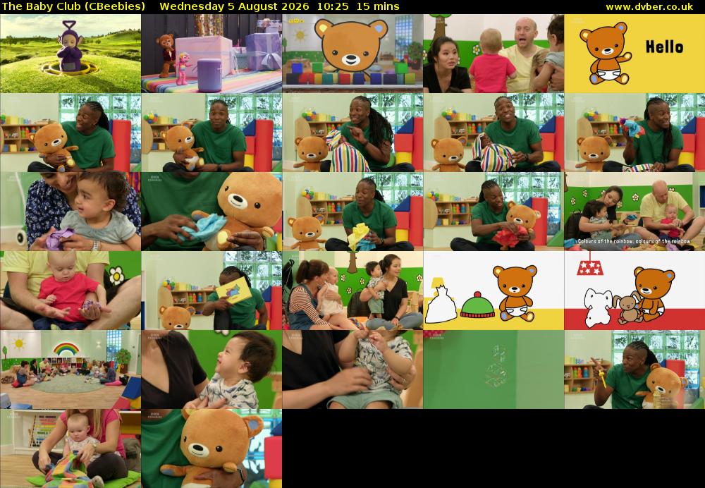The Baby Club (CBeebies) Wednesday 5 August 2026 10:25 - 10:40