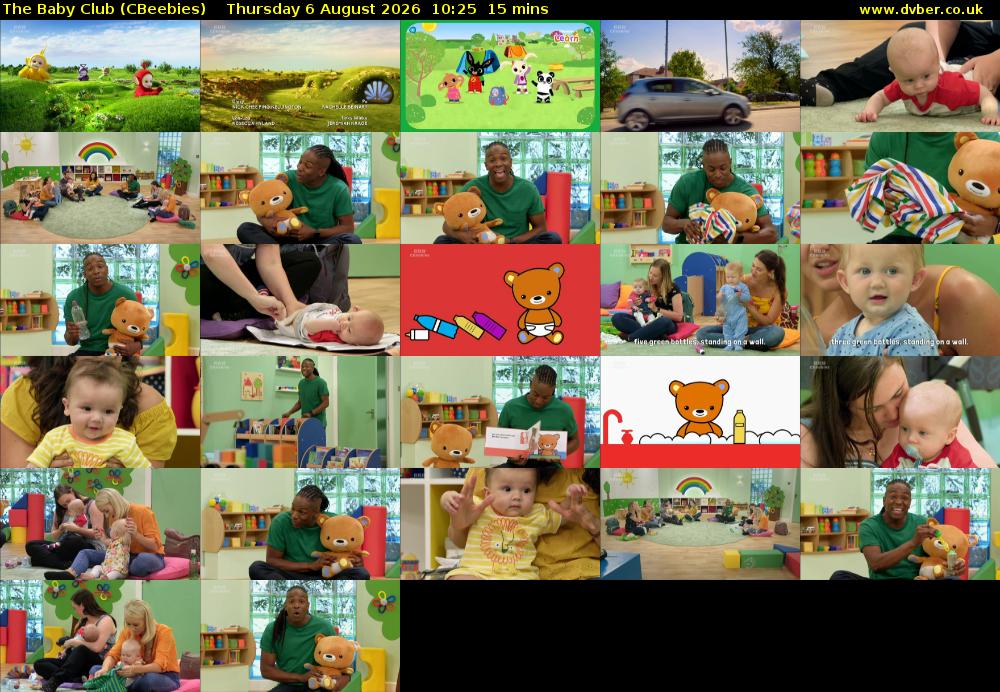 The Baby Club (CBeebies) Thursday 6 August 2026 10:25 - 10:40