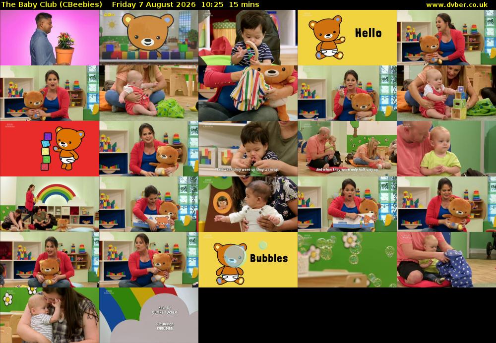 The Baby Club (CBeebies) Friday 7 August 2026 10:25 - 10:40