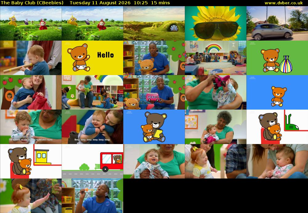 The Baby Club (CBeebies) Tuesday 11 August 2026 10:25 - 10:40