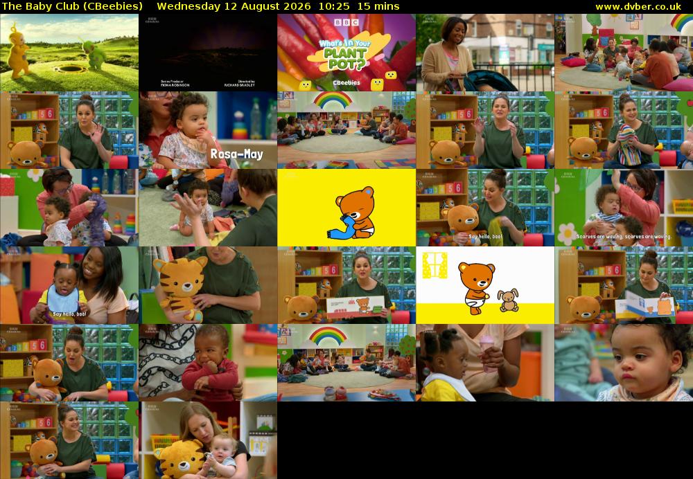 The Baby Club (CBeebies) Wednesday 12 August 2026 10:25 - 10:40