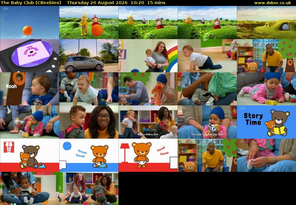 The Baby Club (CBeebies) Thursday 20 August 2026 10:20 - 10:35