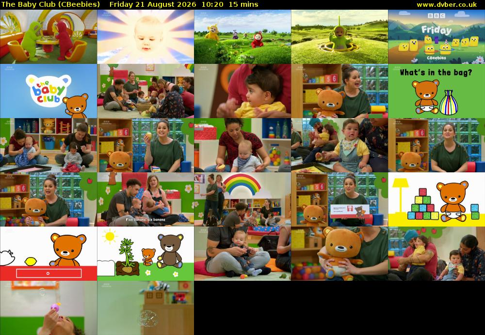 The Baby Club (CBeebies) Friday 21 August 2026 10:20 - 10:35