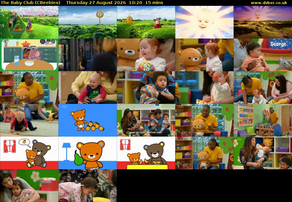 The Baby Club (CBeebies) Thursday 27 August 2026 10:20 - 10:35