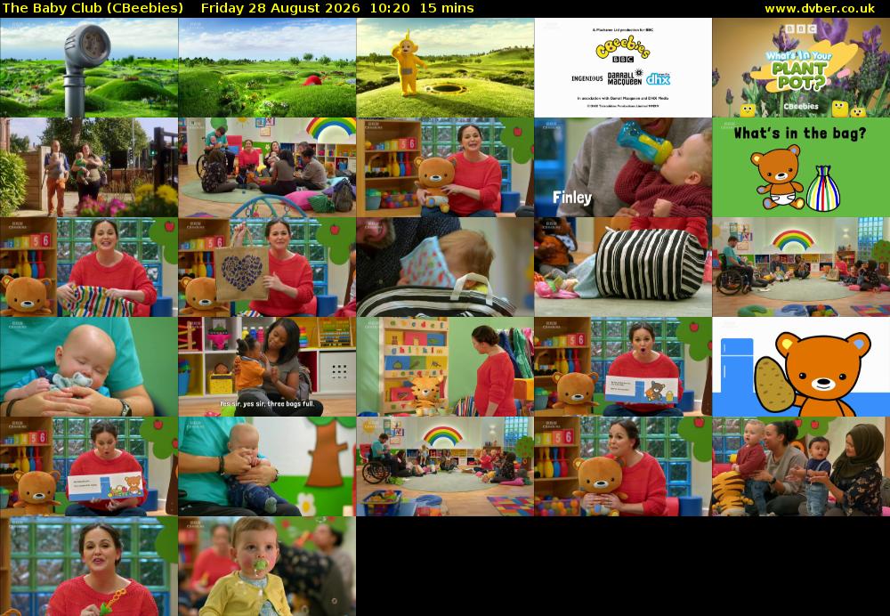 The Baby Club (CBeebies) Friday 28 August 2026 10:20 - 10:35