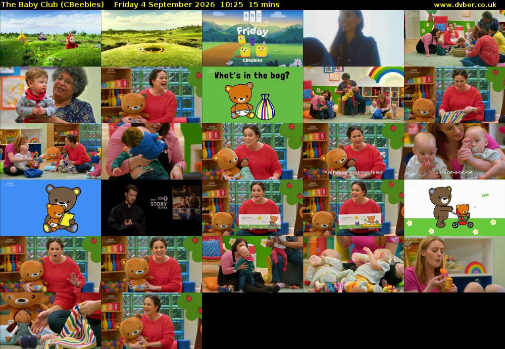 The Baby Club (CBeebies) Friday 4 September 2026 10:25 - 10:40