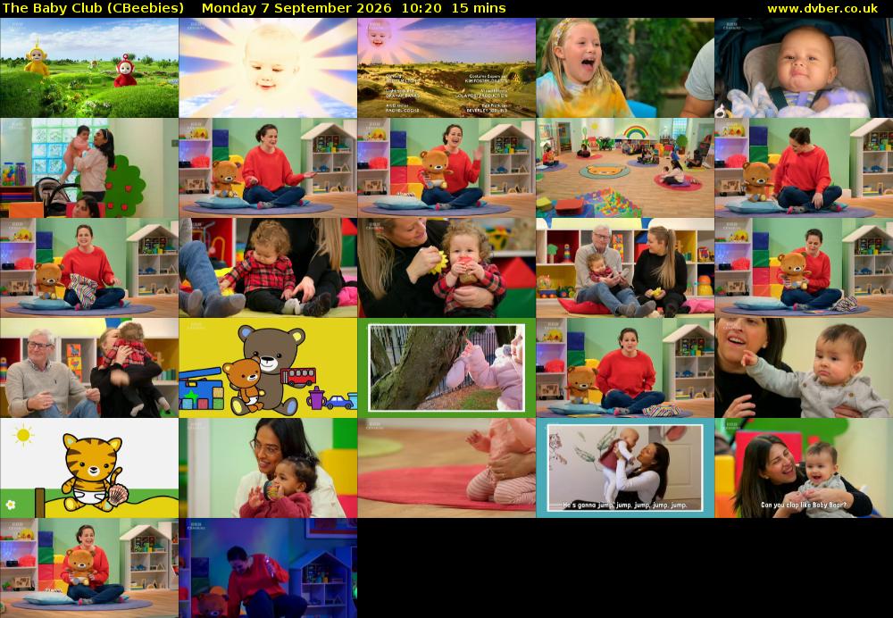 The Baby Club (CBeebies) Monday 7 September 2026 10:20 - 10:35