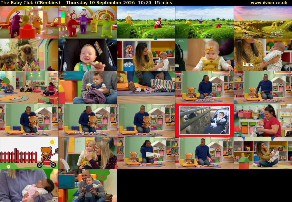 The Baby Club (CBeebies) Thursday 10 September 2026 10:20 - 10:35