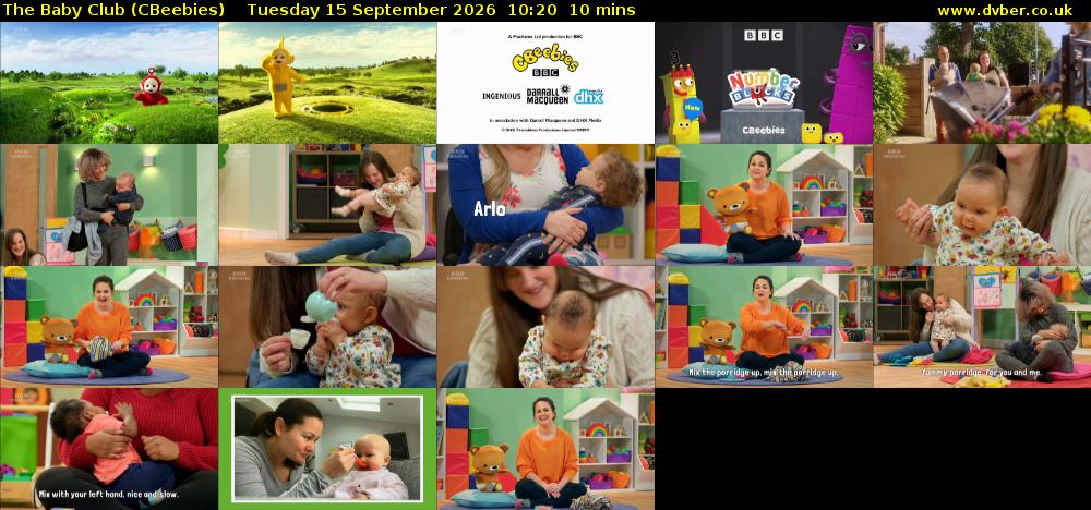 The Baby Club (CBeebies) Tuesday 15 September 2026 10:20 - 10:30