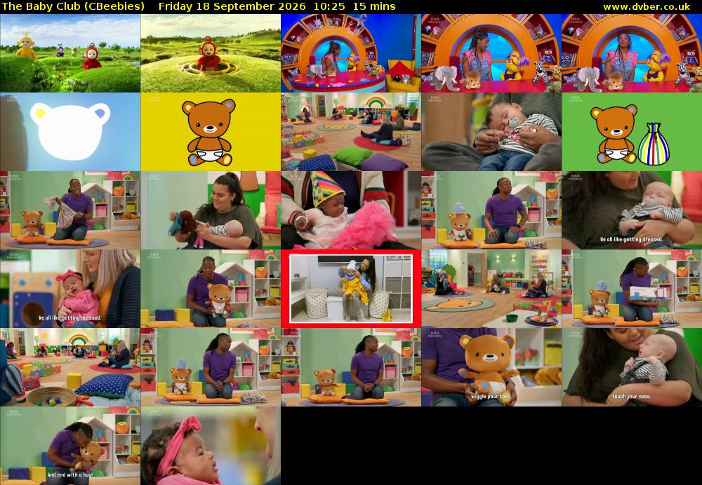 The Baby Club (CBeebies) Friday 18 September 2026 10:25 - 10:40