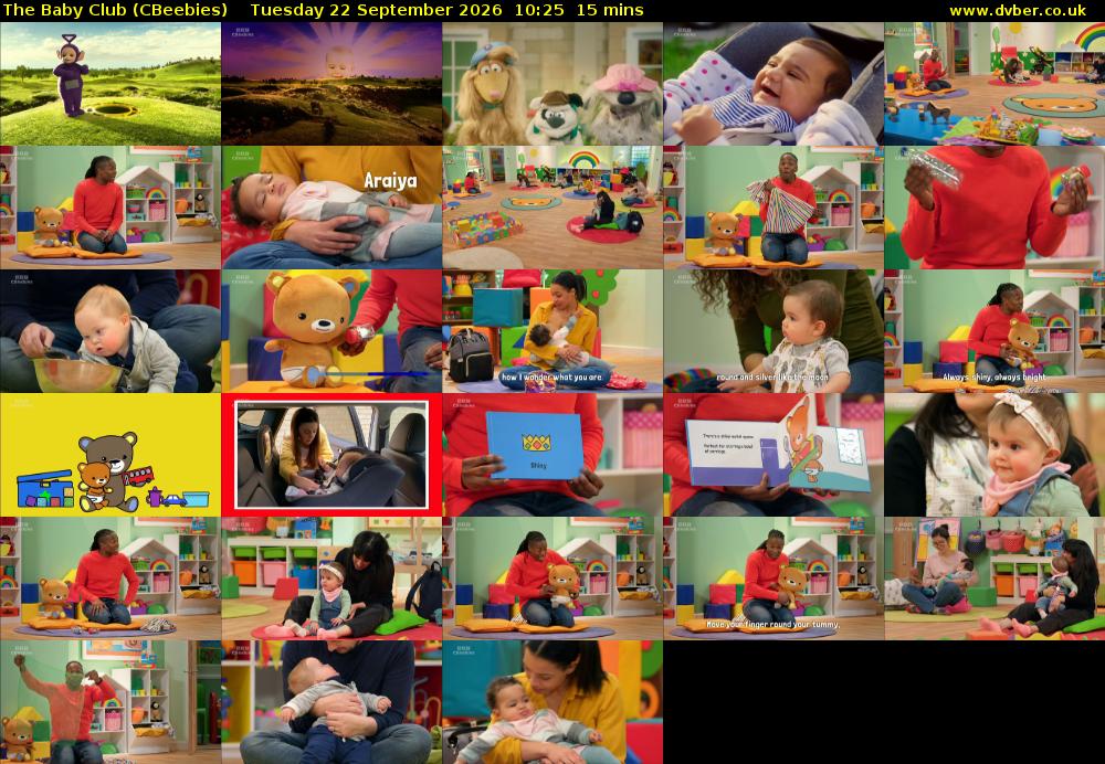 The Baby Club (CBeebies) Tuesday 22 September 2026 10:25 - 10:40