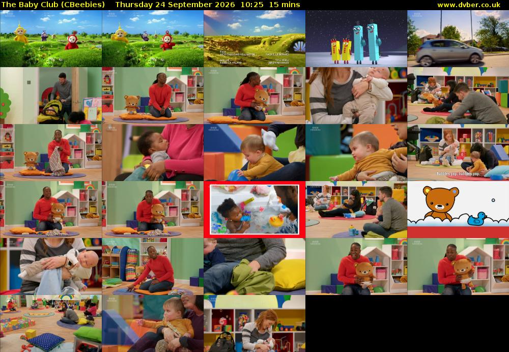 The Baby Club (CBeebies) Thursday 24 September 2026 10:25 - 10:40