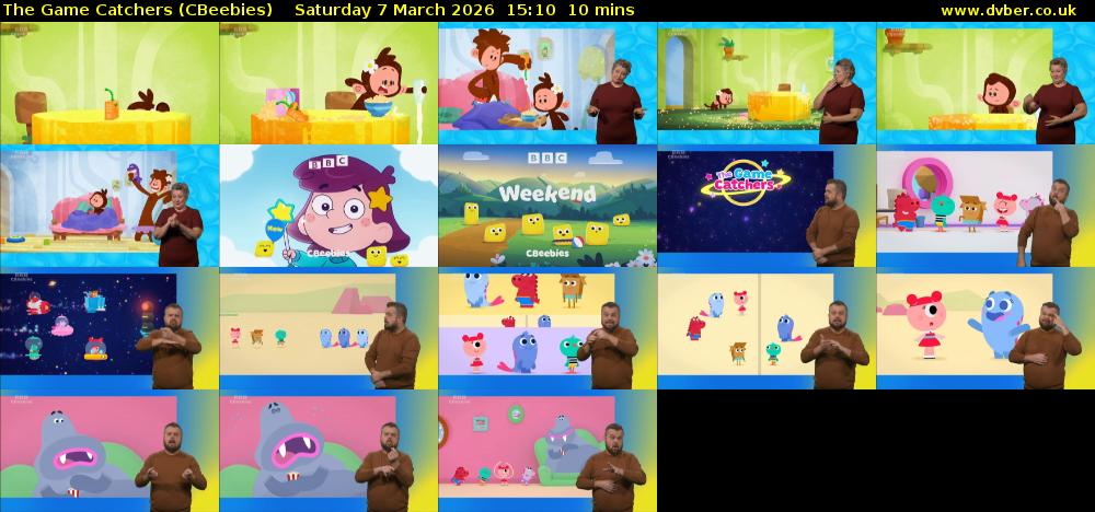 The Game Catchers (CBeebies) Saturday 7 March 2026 15:10 - 15:20