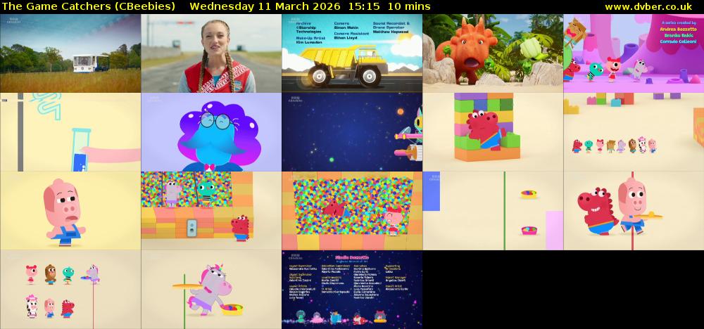 The Game Catchers (CBeebies) Wednesday 11 March 2026 15:15 - 15:25