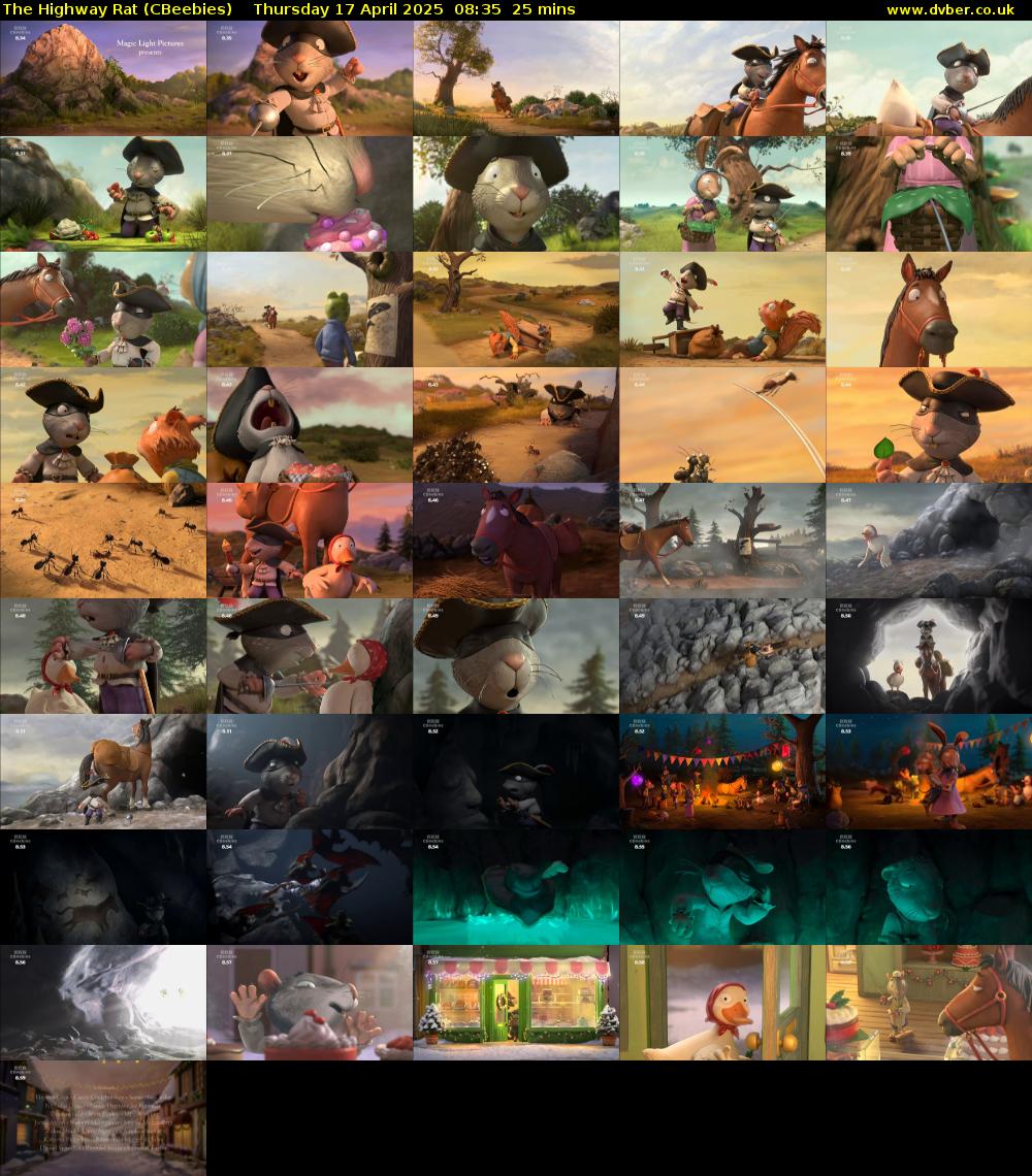 The Highway Rat (CBeebies) Thursday 17 April 2025 08:35 - 09:00