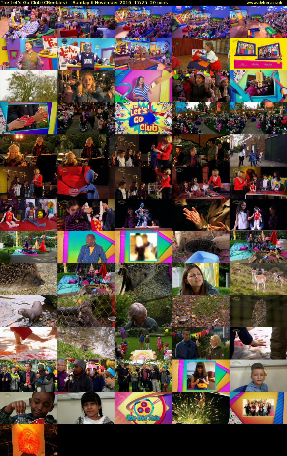 The Let's Go Club (CBeebies) Sunday 6 November 2016 17:25 - 17:45