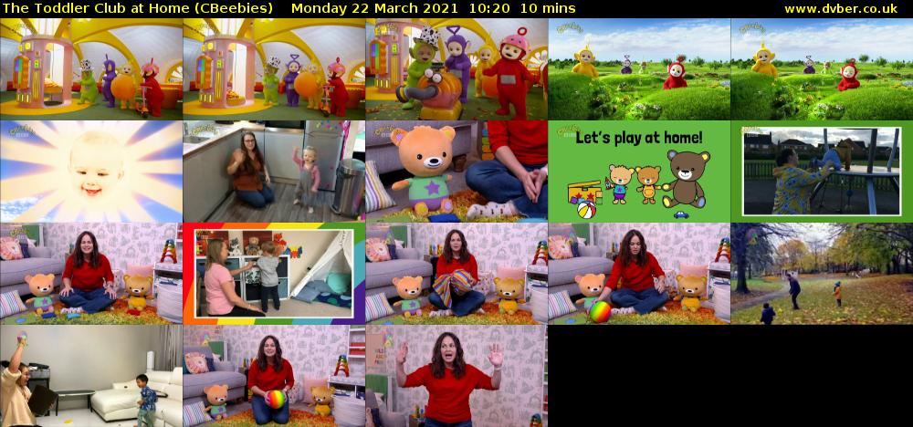 The Toddler Club at Home (CBeebies) Monday 22 March 2021 10:20 - 10:30